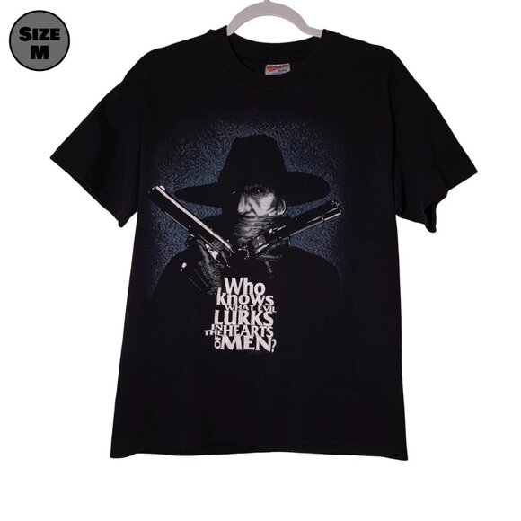 VINTAGE The Shadow KNOWS USED Shirt (Single Stitch, M, Comics, Radio) - Picture 1 of 8